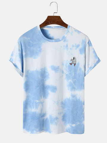 Astronaut Print Tie Dye T-Shirt