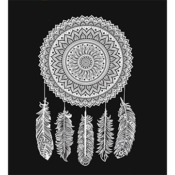 

210x145cm Dream Catcher Black And White Mandala Tapestry Wall Hanging Indian Cotton Blanket