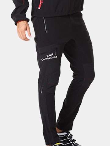 

Mens Running Breathable Bottoms Fleece Liner Elastic Pant, Black