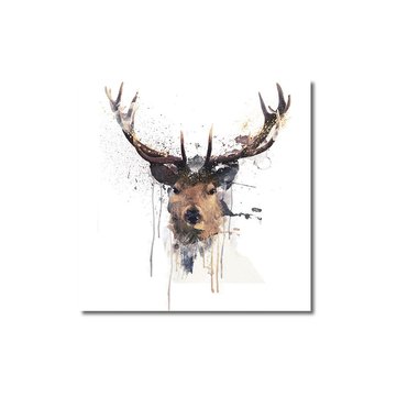 

Abstract Elk Head Canvas Painting, White