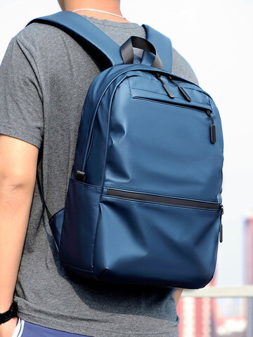 Wear-Resistant Brief Faux Leather Backpack