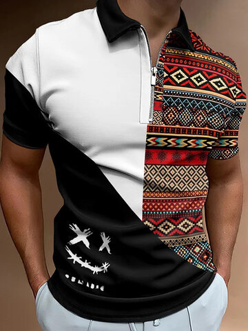 Рубашки для гольфа Smile Geo в стиле пэчворк