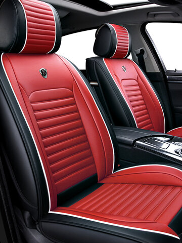 PU-Leder Allgemein Autositz Wasserdichte Mattenbezüge Atmungsaktiv Luxus Kissen Autositz Schutzhülle Passt Für Vier Jahreszeiten (1PC)