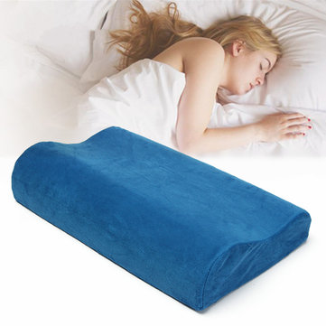 

50x30cm Standard Size Slow Rebound Memory Cotton Pillow Health Care Pillow With Pillowcase, Blue