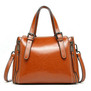 

Women Genuine Leather Retro Handbag Oli Wax Crossbody Bag
