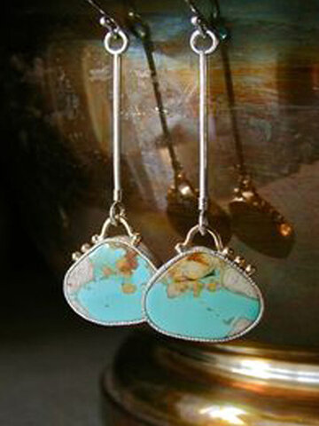 Lock-Shape Turquoise Earrings