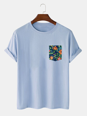 Tropical Floral Print T-Shirts