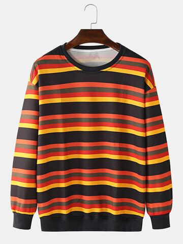 Multi-Color Striped Cotton Sweatshirts