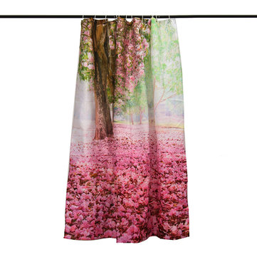 

180x180cm Cherry Blossom 3D Fashion Pattern Fabric Waterproof Shower Curtain With Hooks