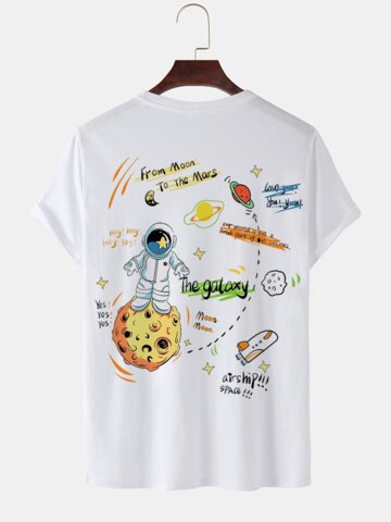 Planet Astronaut Print T-Shirts