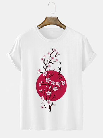 T-shirt con stampa di fiori di ciliegio