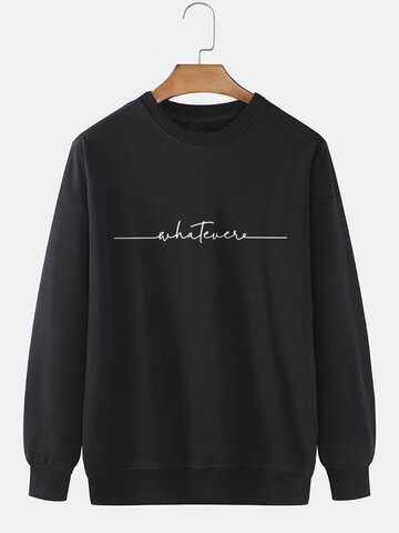 Script Letter Print Pullover Sweatshirts