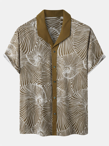 Print Buttons Mid Length Short Sleeve Suits