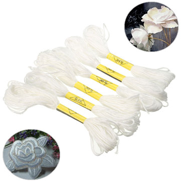 

6Pcs White Colors Cross-stitch Thread DIY handcraft Cotton Embroidery Knitting Threads