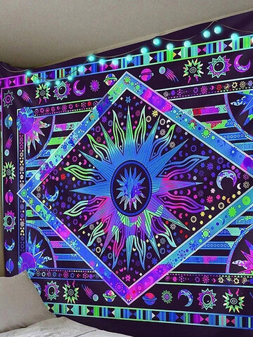 Trippy Wall Hanging Mandala Tapestry Celestial Sun Background cloth Indian Boho 