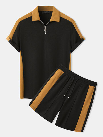 Contrast Golf Shirt Knitted Co-ords