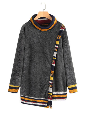 Casual Fleece Irregular Sweatshirt