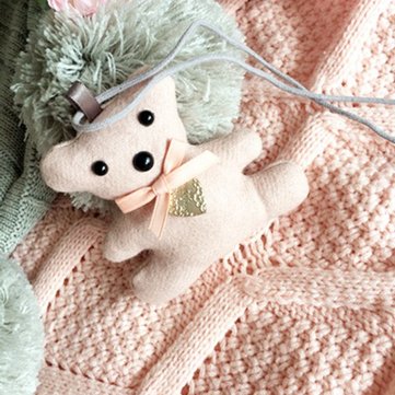 Lolita bonito artesanal de algodão urso Pingente colar