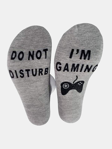 Socks With Letters Playing Games Pattern