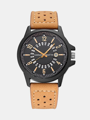 Date Leather Sport Watch