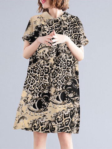 Leopard Pocket Casual Dress