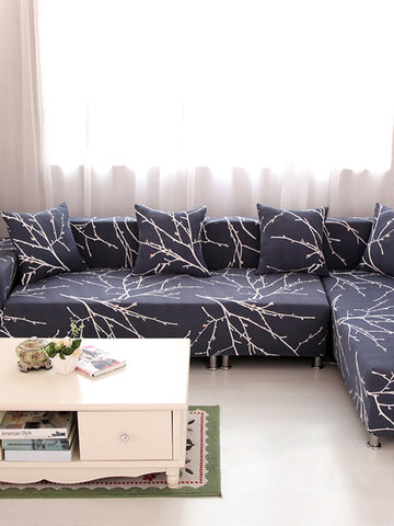 Текстильный чехол для дивана из спандекса с принтом