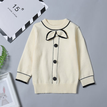 Chandail en tricot patchwork pour filles pour 1Y-7Y