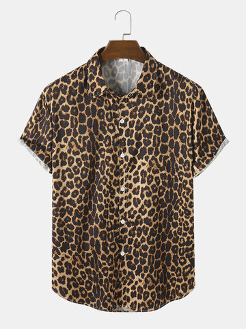 Рубашки на пуговицах с леопардовым принтом