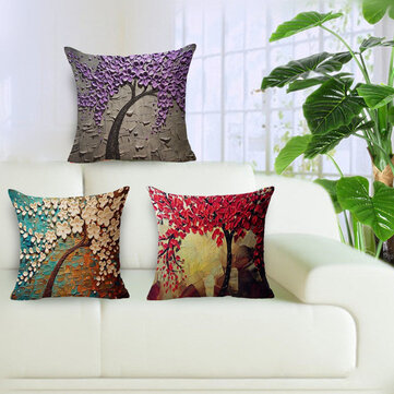New Chic Birds Flowers Cotton Linen Pillow Case Decorative Cushion Cover 50*50cm 
