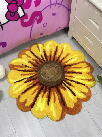 Tapis de chrysanthème jaune salon chambre Soft tapis de sol antidérapant moelleux canapé décoration tapis de maison
