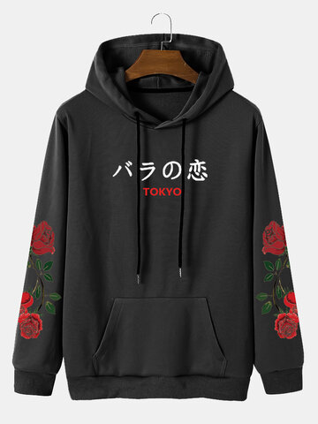 Tokyo Rose Sleeve Print Hoodies