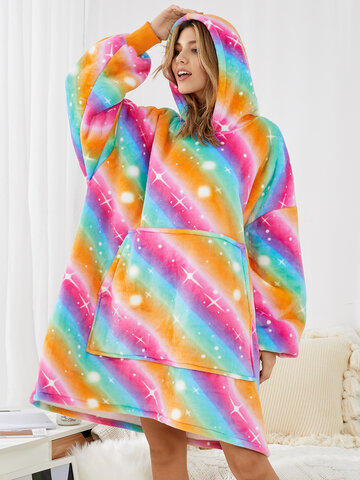 Rainbow Wearable Blanket Oversized Hoodie