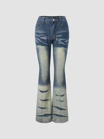 Perna flare jeans cintura baixa Jeans