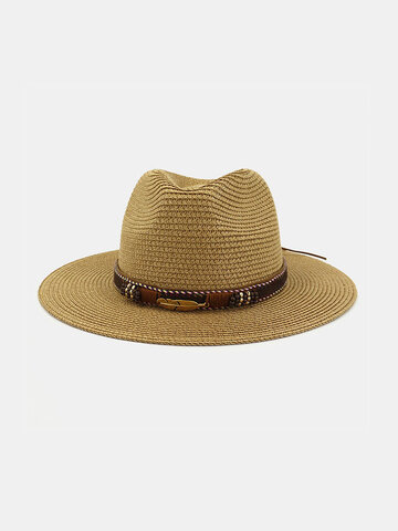 Straw Hat Bowler Hat Female Beach Hat Outdoor Seaside Sunshade
