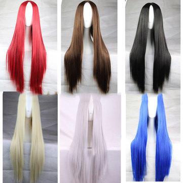 

Middle Score Long Straight Hair, Black silver white light brown blue dark brown black gradient wine red light gold red