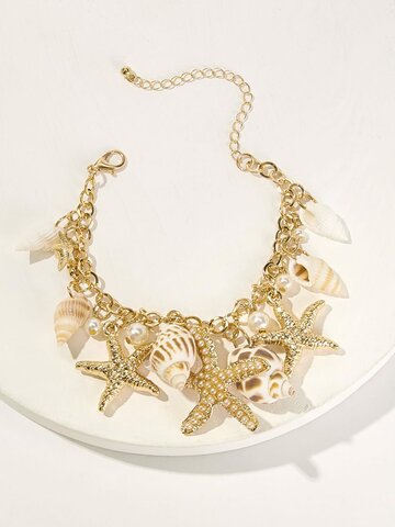 Bracelete Conch Starfish Pingente Tassel