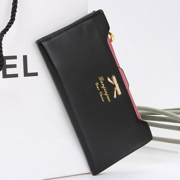 Women Bow-Knot PU Multi-card Holders Wallet Card Bag Elegant Clutches