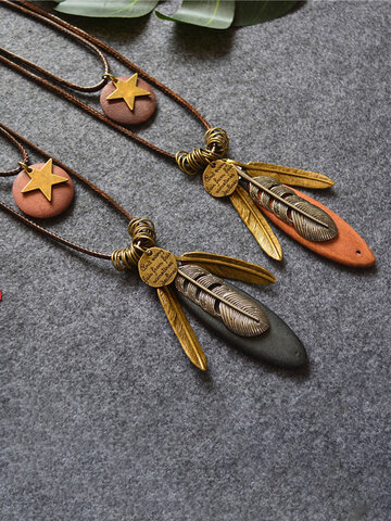 Wooden Tassel Long Necklace