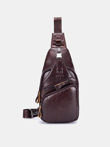 Bullcaptain Vintage Genuine Leather Chest Bag Crossbody Bag