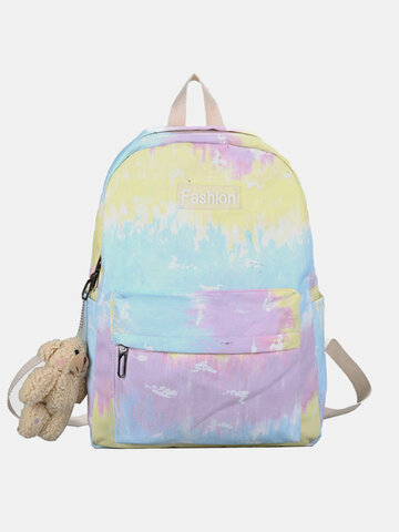 Nylon Cartoon Large Capacity Tie Dye Backpack