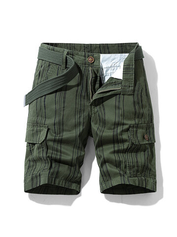 Striped Utility Cargo Pocket Casual Shorts