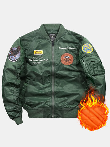 Winter Thicken Applique MA-1 Jacket