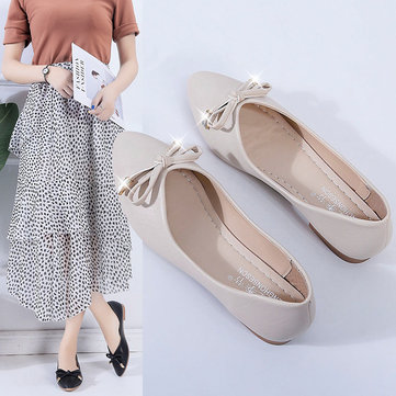 

Season Shallow Mouth Round Head Mother Flat Sole Shoes Tendon Soft Bottom Leisure Society Low With Beans F Bean Scoop Shoes