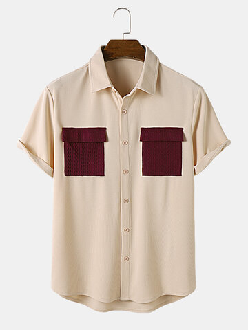 Cable Knit Flap Pocket Shirts