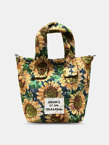 Vintage Floral Pattern Printed Crossbody Bag