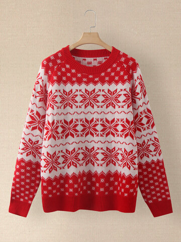 Christmas Snowflake Jacquard Sweater