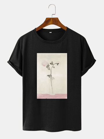 Floral Painting Print T-Shirts