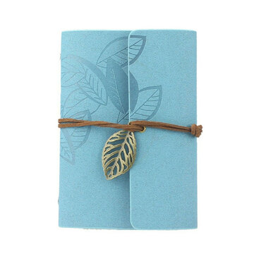 Soft Cover Vintage Leaf Leather Blank Kraft Travel Journal Notebook Diary Planner Notepad Kids Gifts