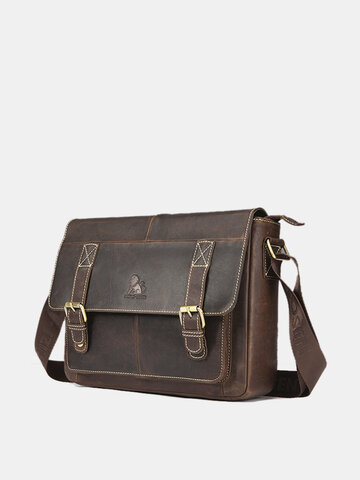 Vintage Genuine Leather Business Crossbody Bag For Men