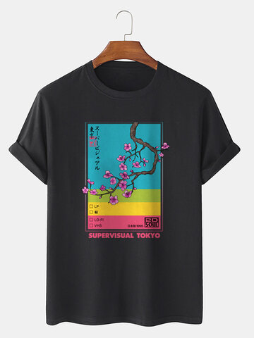Japanische Kirschblüten-Grafik-T-Shirts